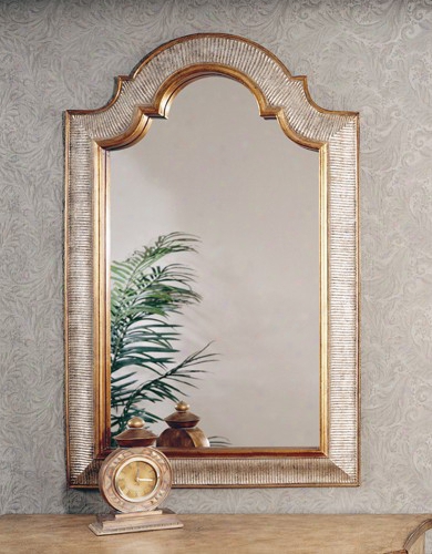 Bassett Mirror Company Gold And Silver Shaped Wall Mirror