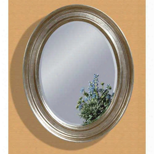 Bassett Mirror Company Oval Silver Leaf Wall Mirror