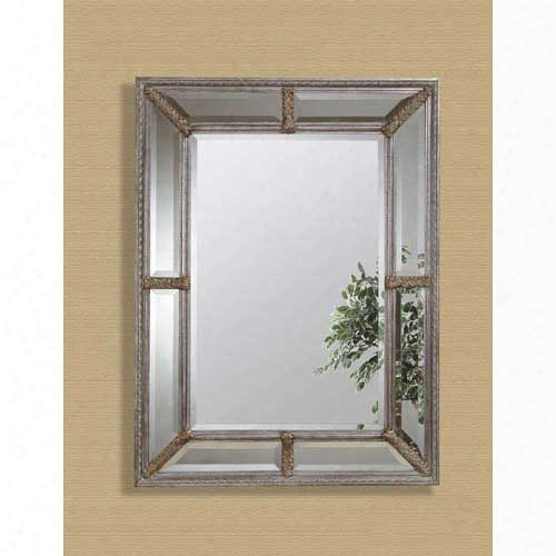 Bassett Mirror Company Silver Beveled Rectangle Wall Mirror