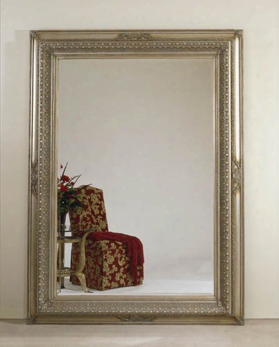 Bassett Mirror Companu Silver Leaf Beveled Rectangle Floor Mirror