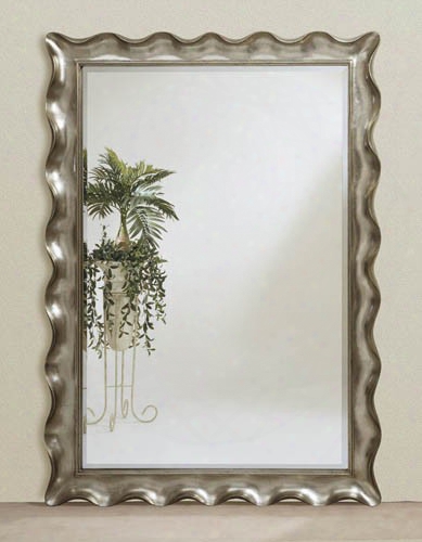 Bassett Mirror Company Silver Leaf Decorative Shaped Floor Mirror