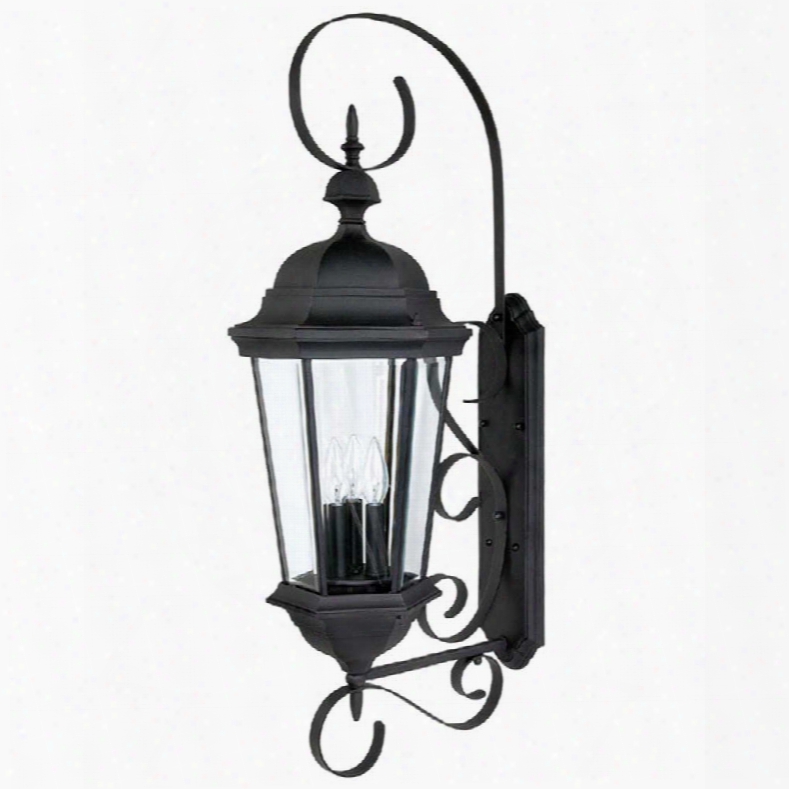 Capital Lighting Carriage House 3-lamp Outdoor Wall Lantern In Black