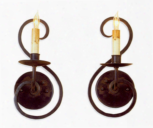 Currey & Company Iron Flourish Wall Sconce Pair