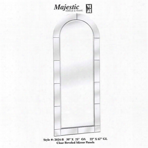 Majestic Mirrors Beveled Arch Top Rectangular Mirror-clear