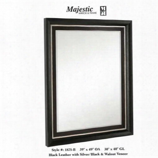 Majestic Mirrors Black Leather Wall Mirror