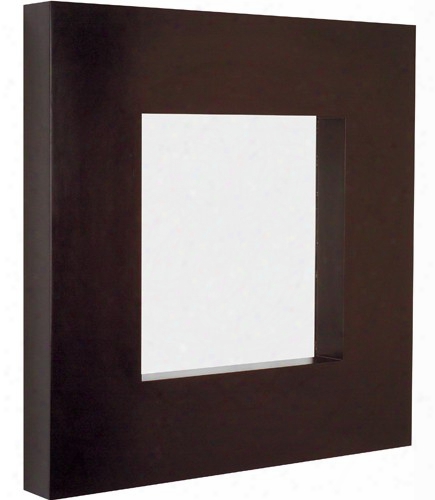 Majestic Mirrors Bold Square Wall Mirror-wenge