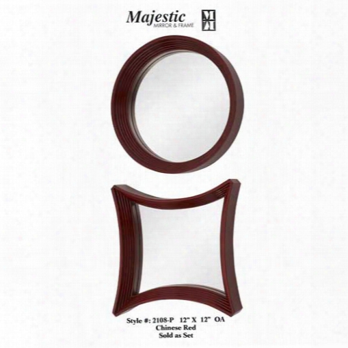 Majestic Mirrors Dot-i Decorative Mirror Set-red
