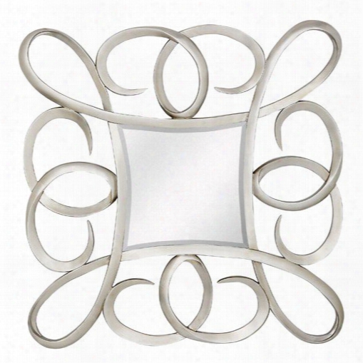 Majestic Mirrors Silver Swirls Square Wall Mirror