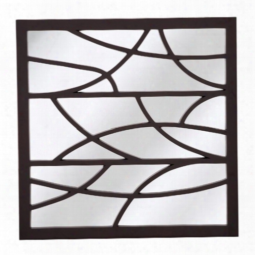 Majestic Mirrors Square Leaves Mirror-wenge