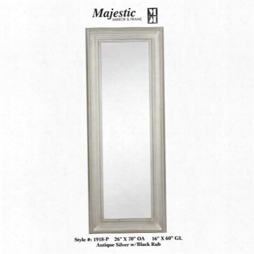 Majestic Mirrors Tall Rectangular Wall Mirror-silver