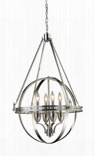 Elk Hemispheres 4-light Chandelier In Polished Nickel