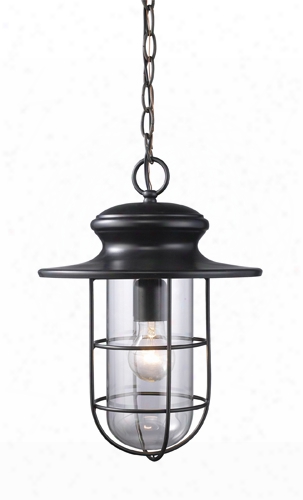 Elk Portside 1-light Outdoor Pendant In Matte Black