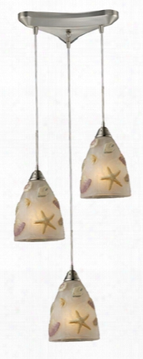 Elk Seashore 3-light Pendant In Satin Nickel