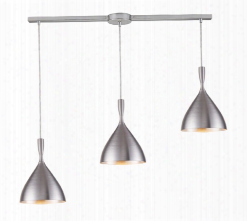 Elk Spun Aluminum 3-light Linear Pendant In Aluminum