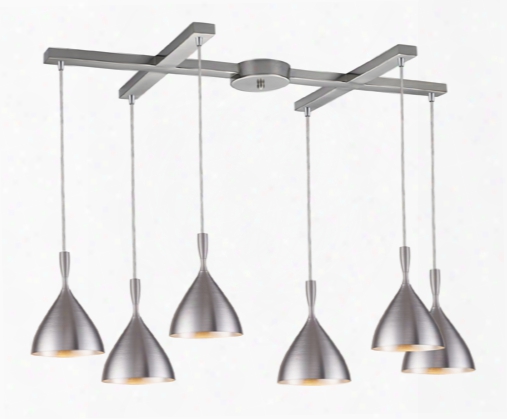 Elk Spun Aluminum 6-light Pendant In Aluminum