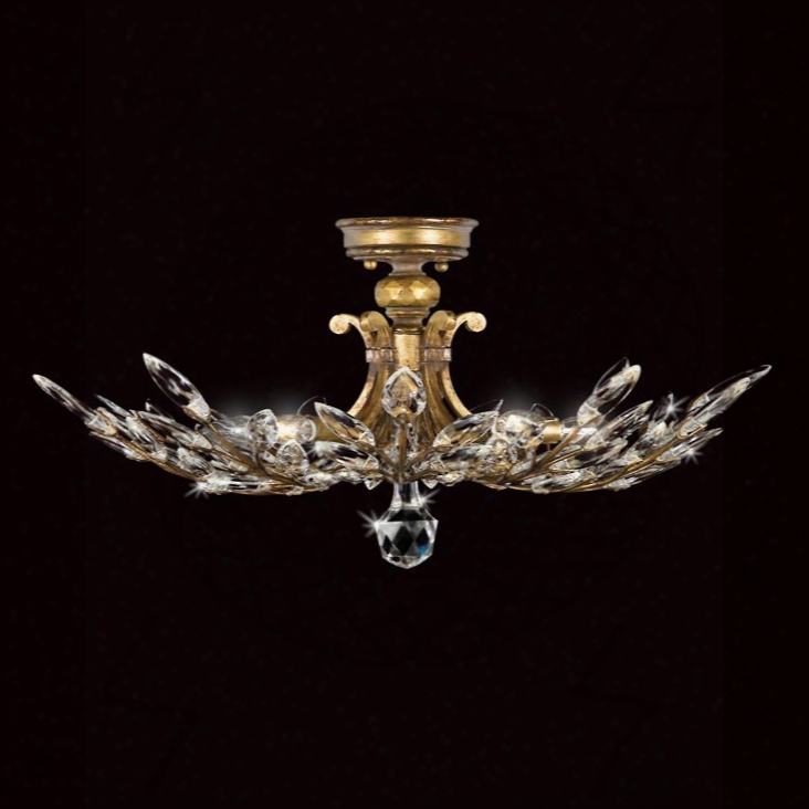 Fine Art Lamps Crystal Laurel Gold Semi-flush