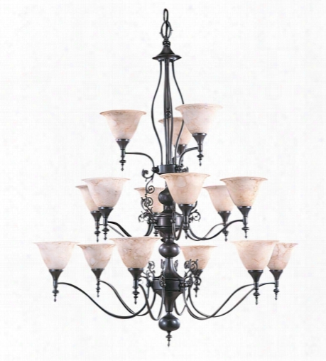 Framburg Black Forest 15-light 39 Inch Metal Foyer Chandelier