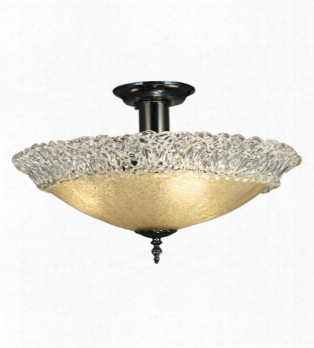 Framburg Brocatto 3-light 19 Inch Semi Flush Mount