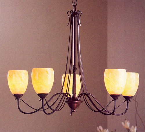 Hubbardton Forge 5-arm Trellis Chandelier With Glass Options