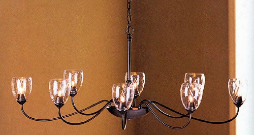 Hubbardton Forge 8-arm Oval Chandelier With Water Glass