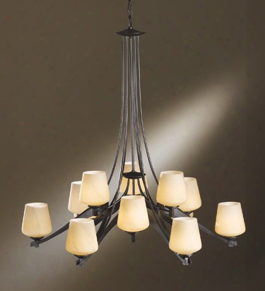 Hubbardton Forge Ribbon 12-light Chandelier - Fluorescent