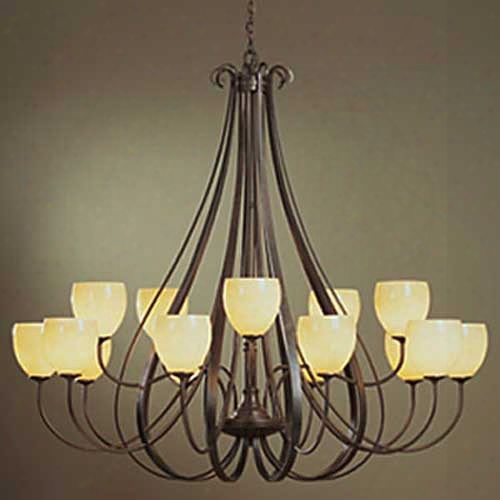 Hubbardton Forge Sweeping Taper 15-arm Chandelier With Glass