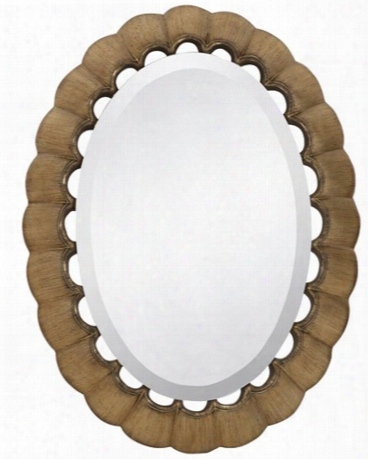 Majestic Mirrors Scalloped Edge Oval Mirror-gold