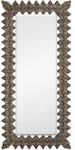 Majestic Mirrors Silver Leaves Rectnagular Mirror