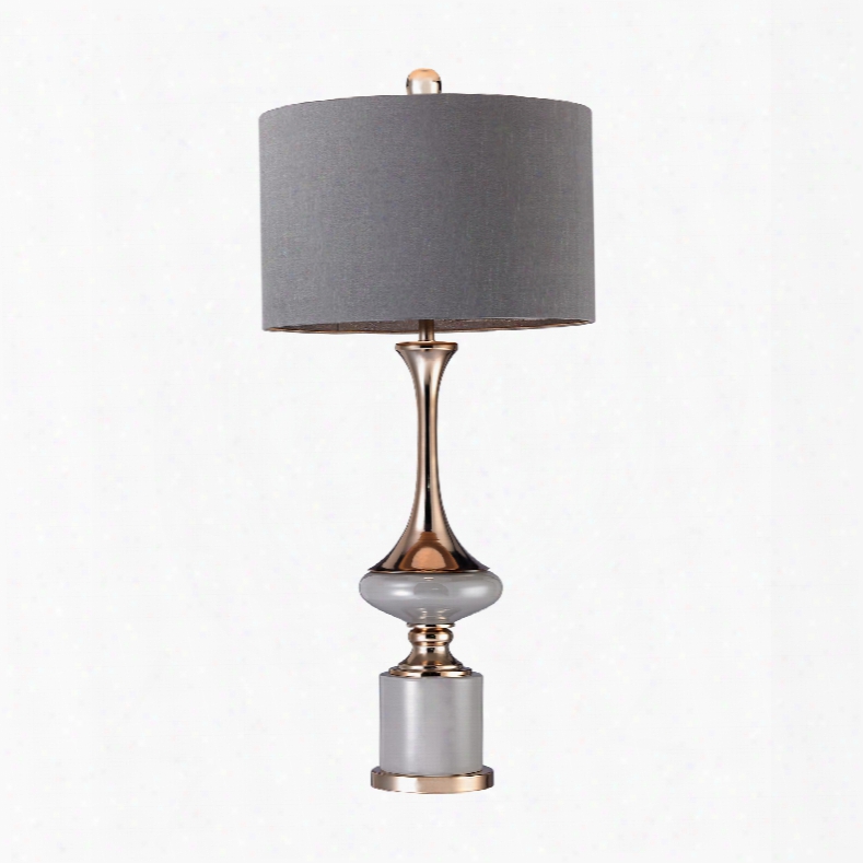 Dimond Lighting Fluted Neck 1-light Table Lamp In Grey And Gold