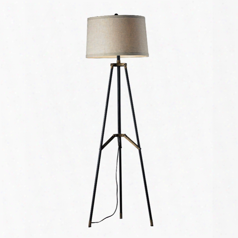 Dimond Lighting Functional Tripod 1-light Floor Lamp In Restoration Black And Aged Gold