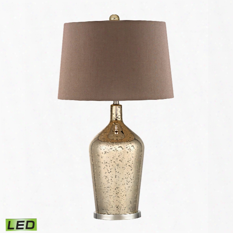 Dim Ond Lighting Glass Bottle 1-light Table Lamp In Antique Gold Mercury And Polished Nickel