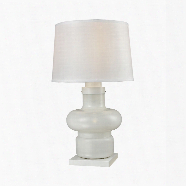Dimond Lighting Sugar Loaf Cay 1-lighht Outdoor Table Lamp In Milk Glass