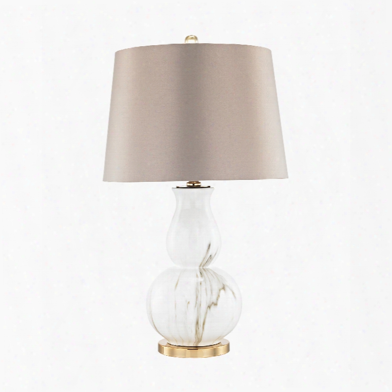 Dimond Lighting Vicenza 1-light Table Lamp In Gold And White Faux Marble