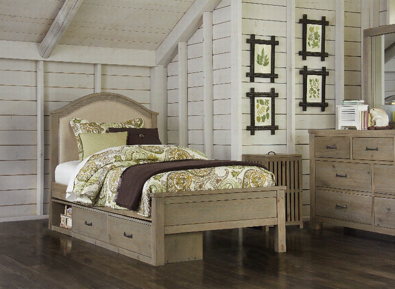 Hillsdale Kids Highlands Bailey Twin Storage Bed In Driftwood