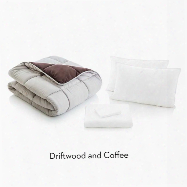 Malouf Woven California King Size Bed In A Bag In Driftwood Coffee