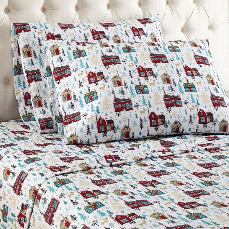 Shavel Micro Flannel Cabins Cal King Sheet Set