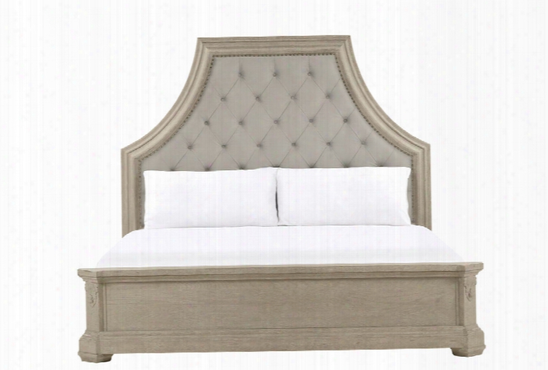 Art Furniture Arch Salvage Queen Upholstered Panel Bed In Parchment