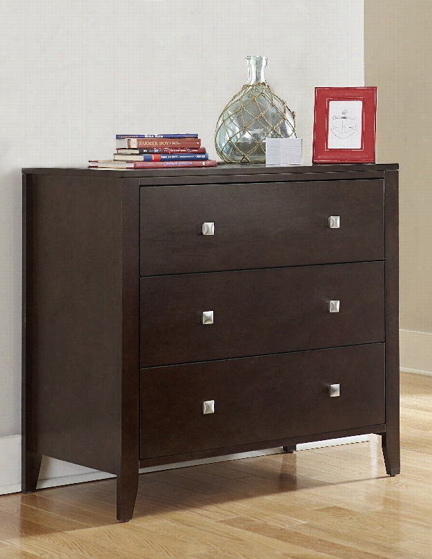 Hillsdale Kids Pulse 3 Drawer Chest In Chocolate