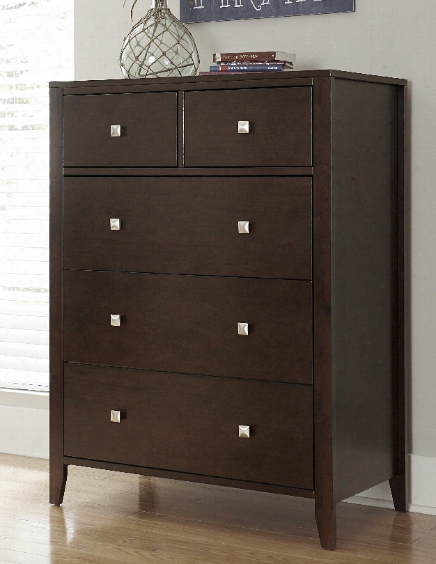 Hillsdale Kids Pulse 5 Drawer Chest In Chocolate