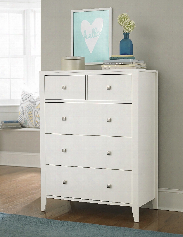 Hillsdale Kids Pulse 5 Drawer Chest In White