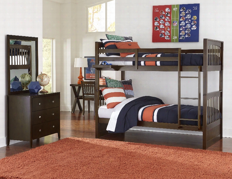 Hillsdale Kids Pulse Twin Over Twin Bunk Bed In Chocolate