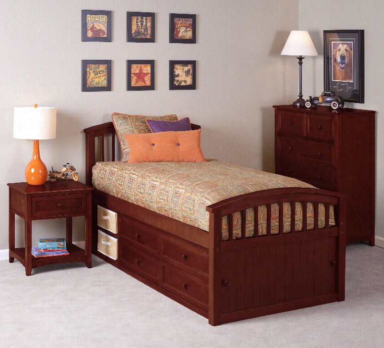 Hillsdale Kids Schoolhouse Captain Bed Twin In Cherry