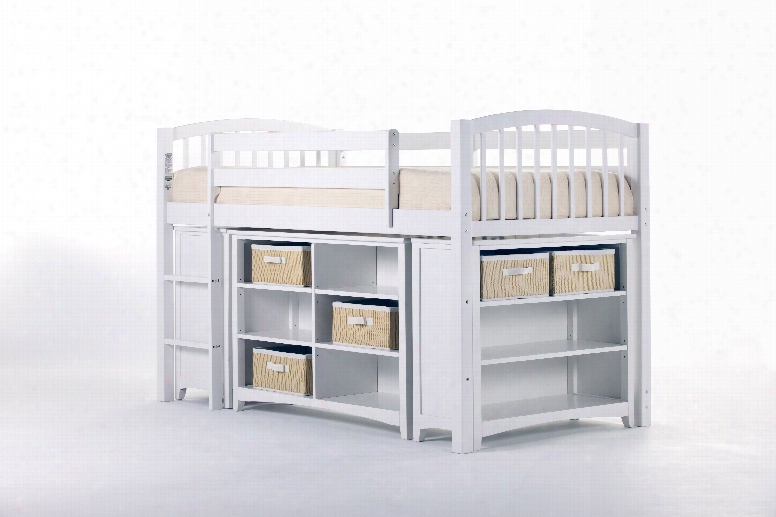 Hillsdale Kids Schoolhouse Princess Loft Bed With Stairs In White