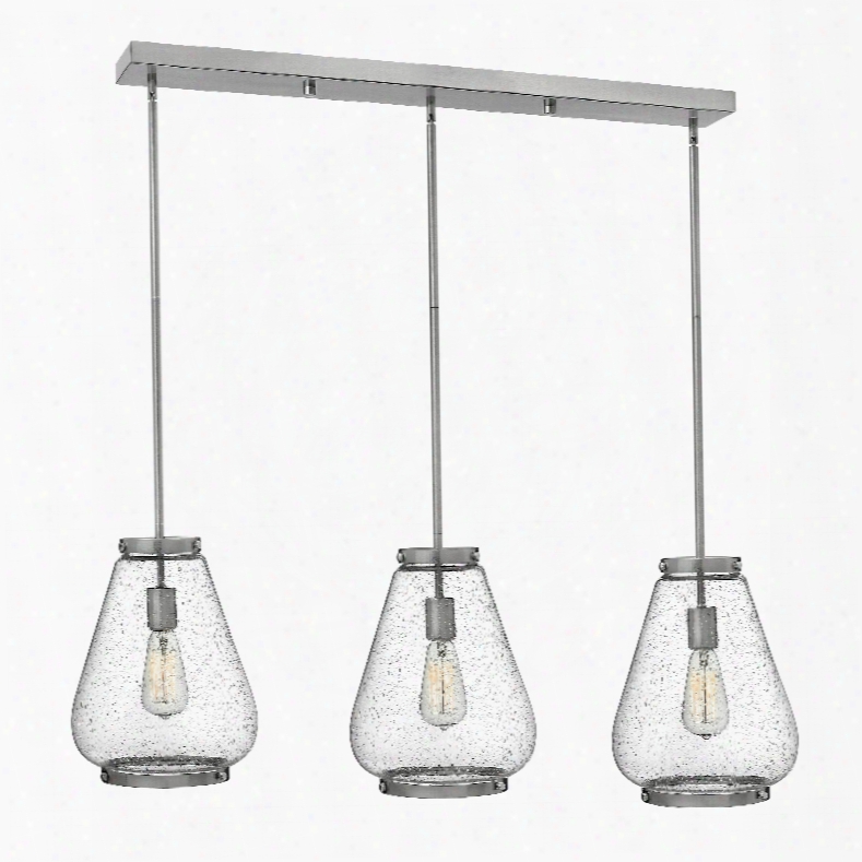 Hinkley Lighting Finley 3-light Pendant In Bru Shed Nickel