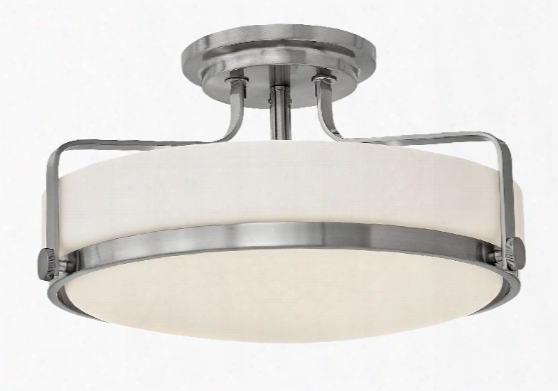 Hinkley Lighting Harper 3-light Semi-flush Mount In Brushed Nickel