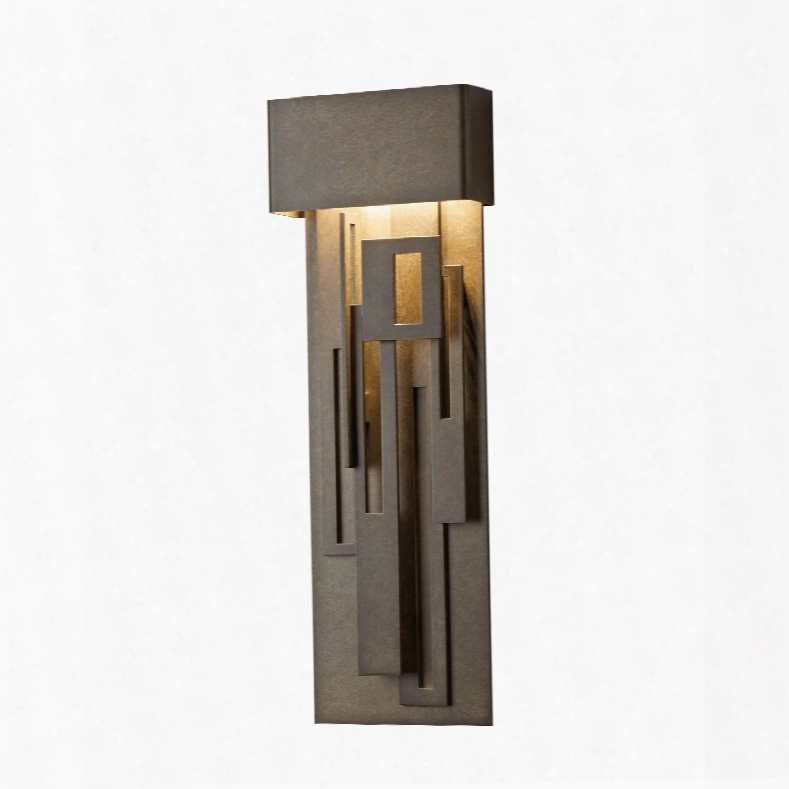 Hubbardton Forge Collage Large Led Outdoor Sconce In Mahogany