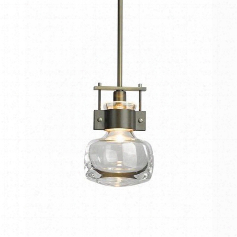 Hubbardton Forge Cuff 1 Light Clear Pendant In Mahogany