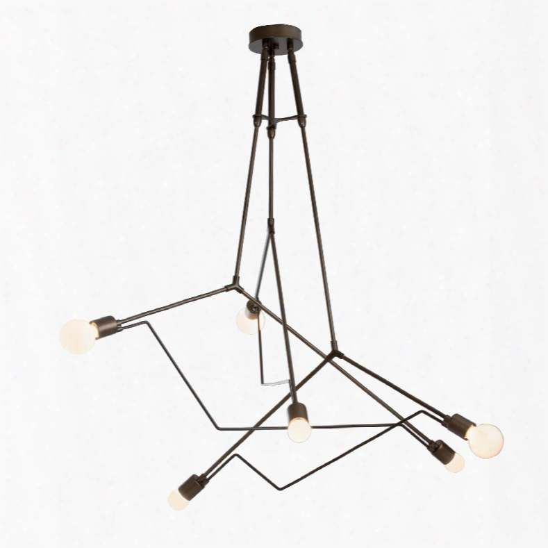 Hubbardton Forge Divergence 6 Light Outdoor Pendant In Black