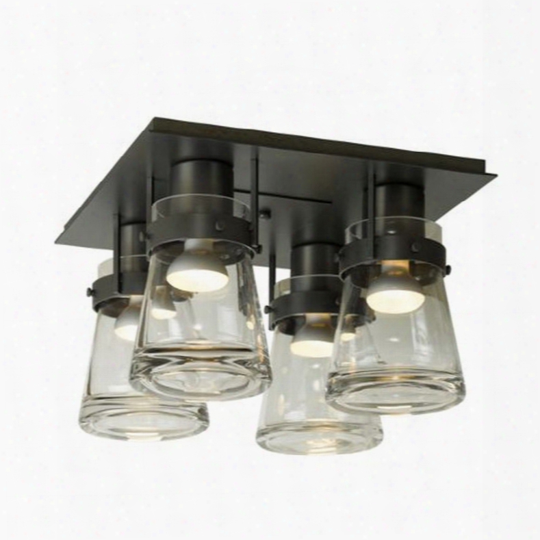 Hubbardton Forge Erlenmeyer 4 Light Semi-flush In Mahogany