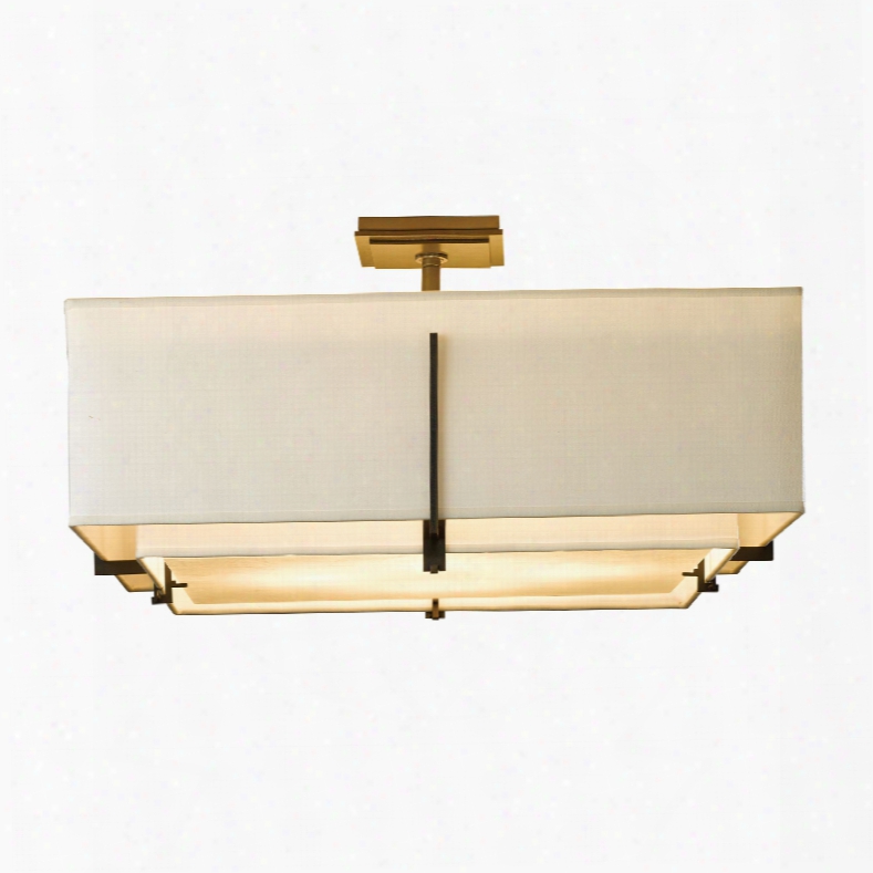 Hubbardton Forge Exos 4 Light Semi-flush In Mahogany